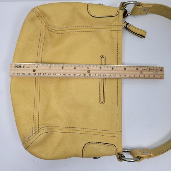 Vintage Fossil Long Live 1954 Women's Yellow Leather Strap Shoulder Bag - Picture 12 of 12